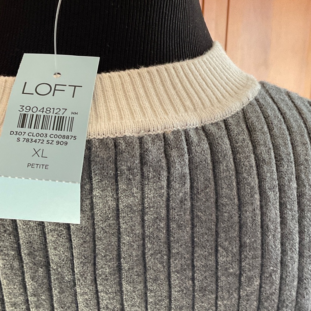 LOFT Two-Tone Ribbed Sweater - Picture 4 of 4